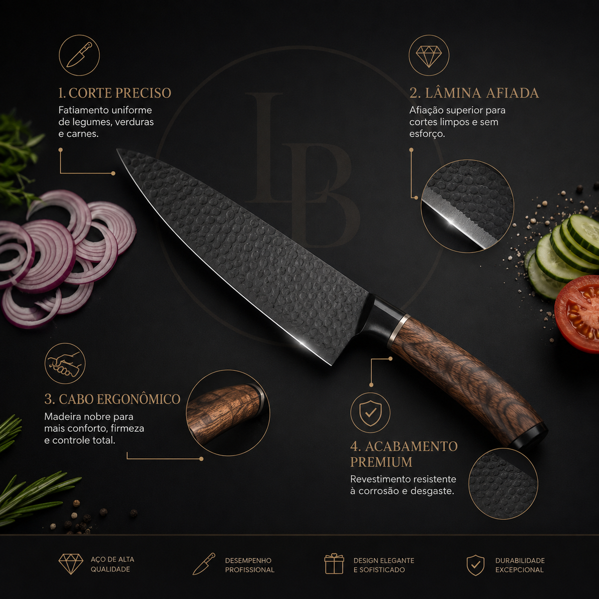 Conjunto de Facas 6 Peças ChefCore | Larbela