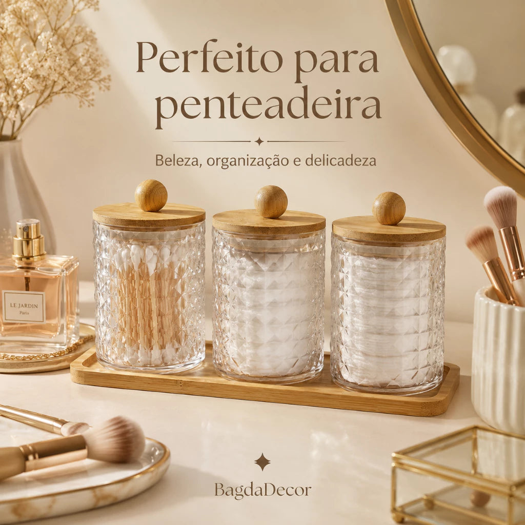 Organizador de Algodão e Cotonetes PureCare | Larbela