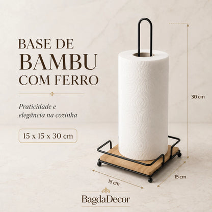 Porta Papel Toalha em Bambu BambooRoll | Larbela