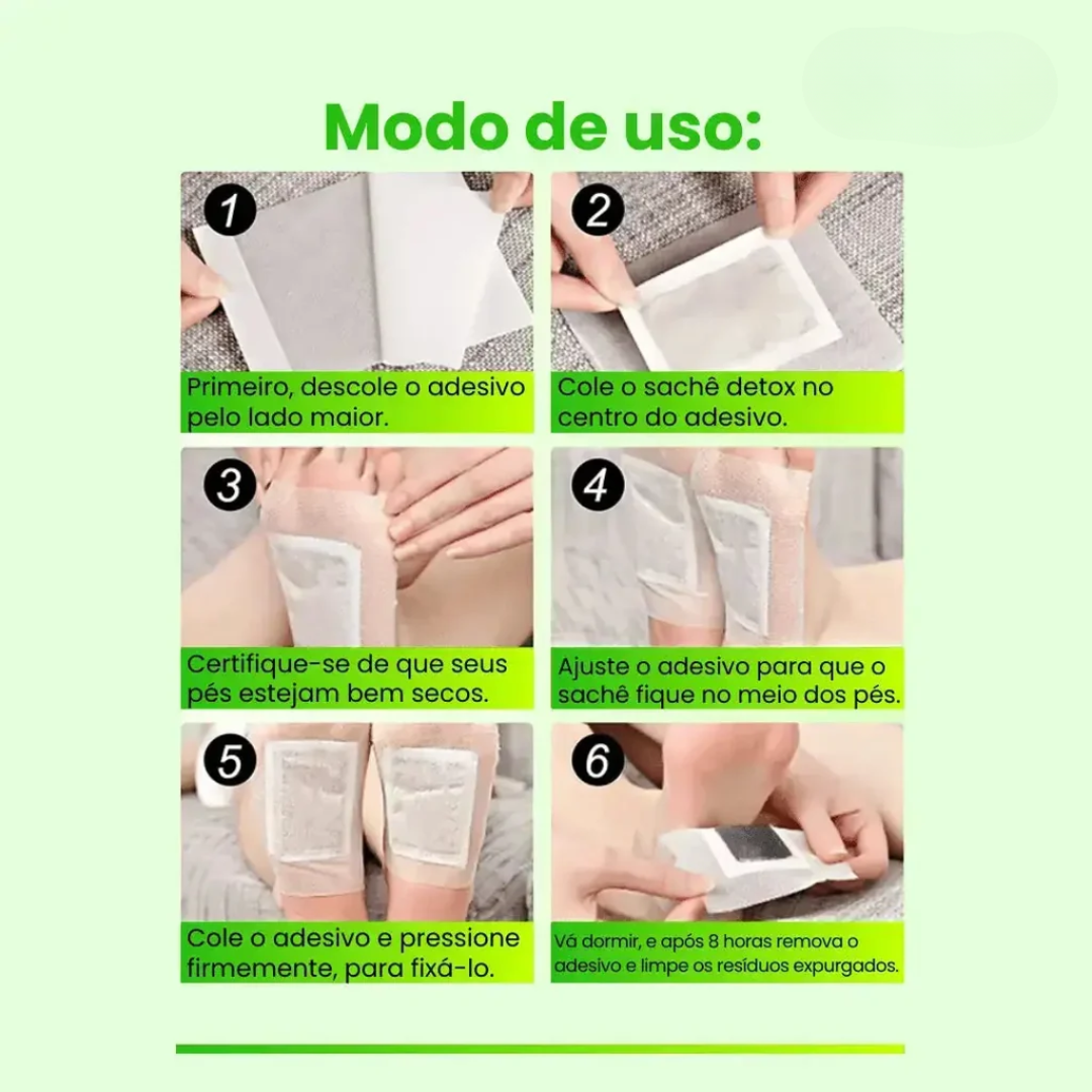 Kit Adesivo Detox – Alívio Noturno para Pés Cansados e Inchados