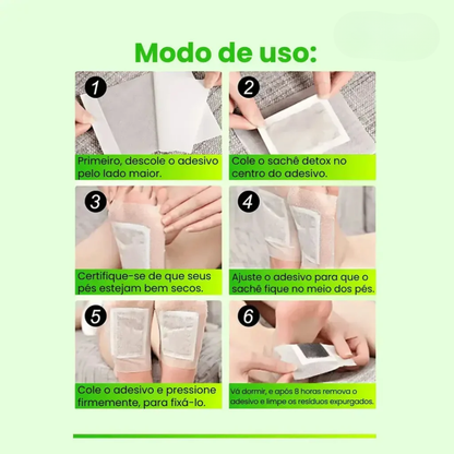 Kit Adesivo Detox – Alívio Noturno para Pés Cansados e Inchados