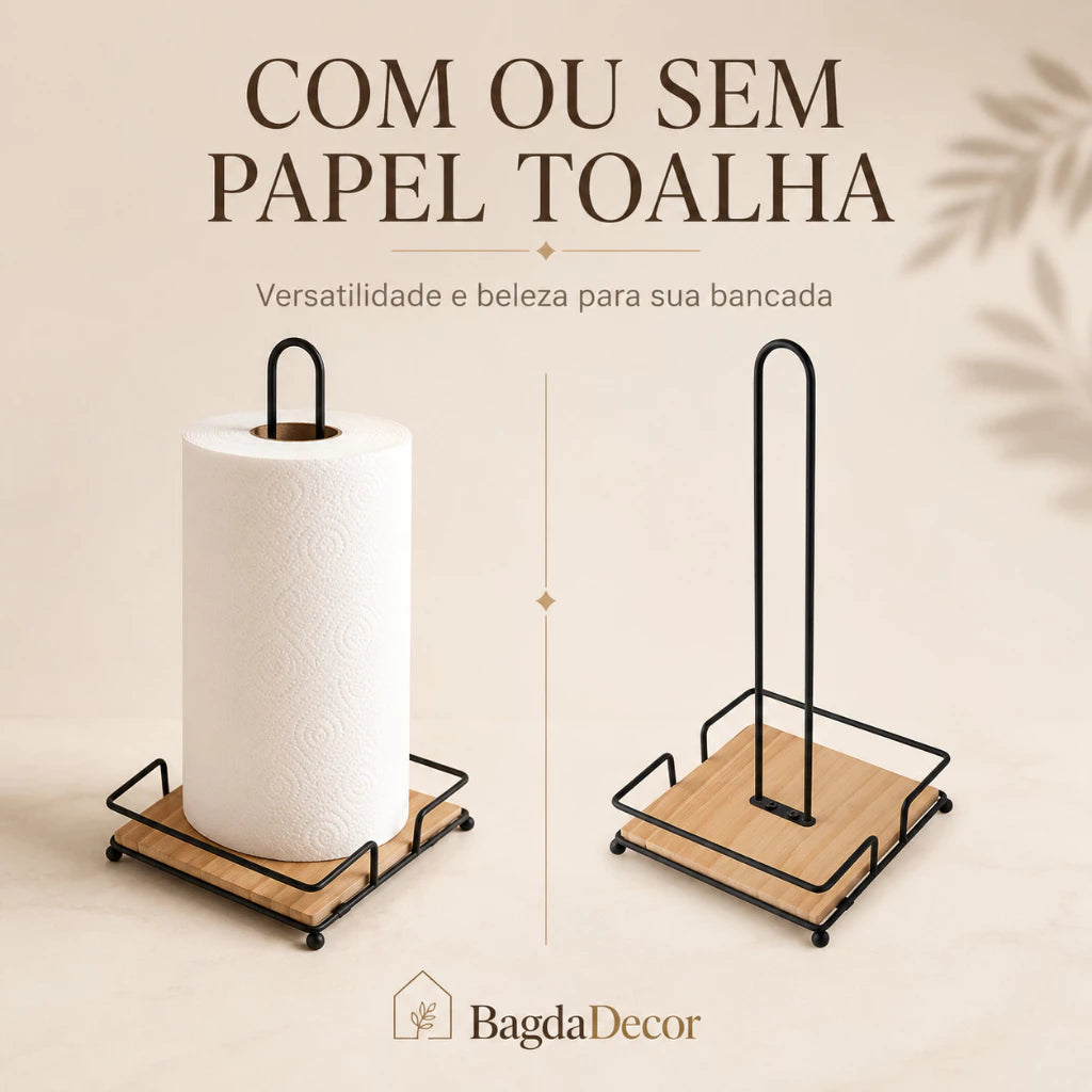 Porta Papel Toalha em Bambu BambooRoll | Larbela