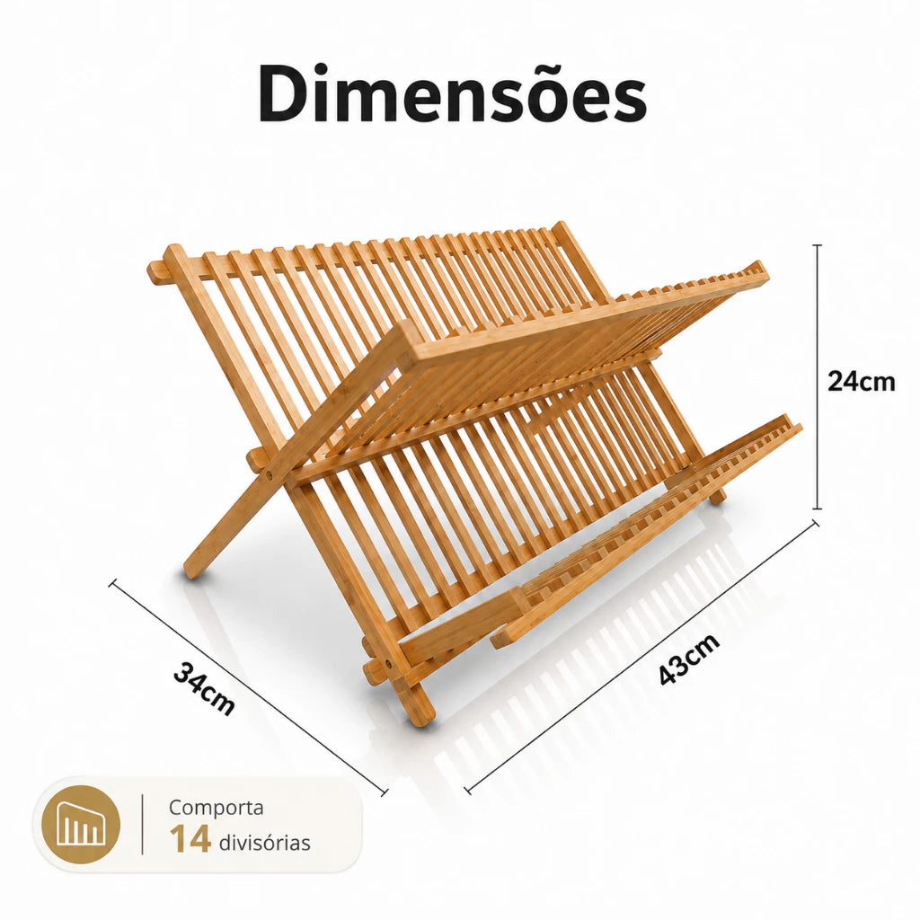 Escorredor de Louças Dobrável BambooFold | Larbela