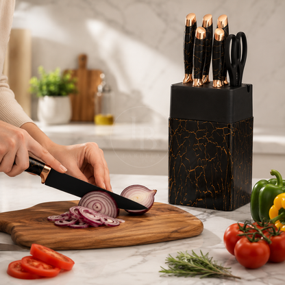 Jogo de Facas Marmorizadas MarbleChef | Larbela