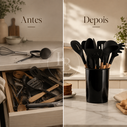Kit Utensílios de Silicone BambooChef | Larbela