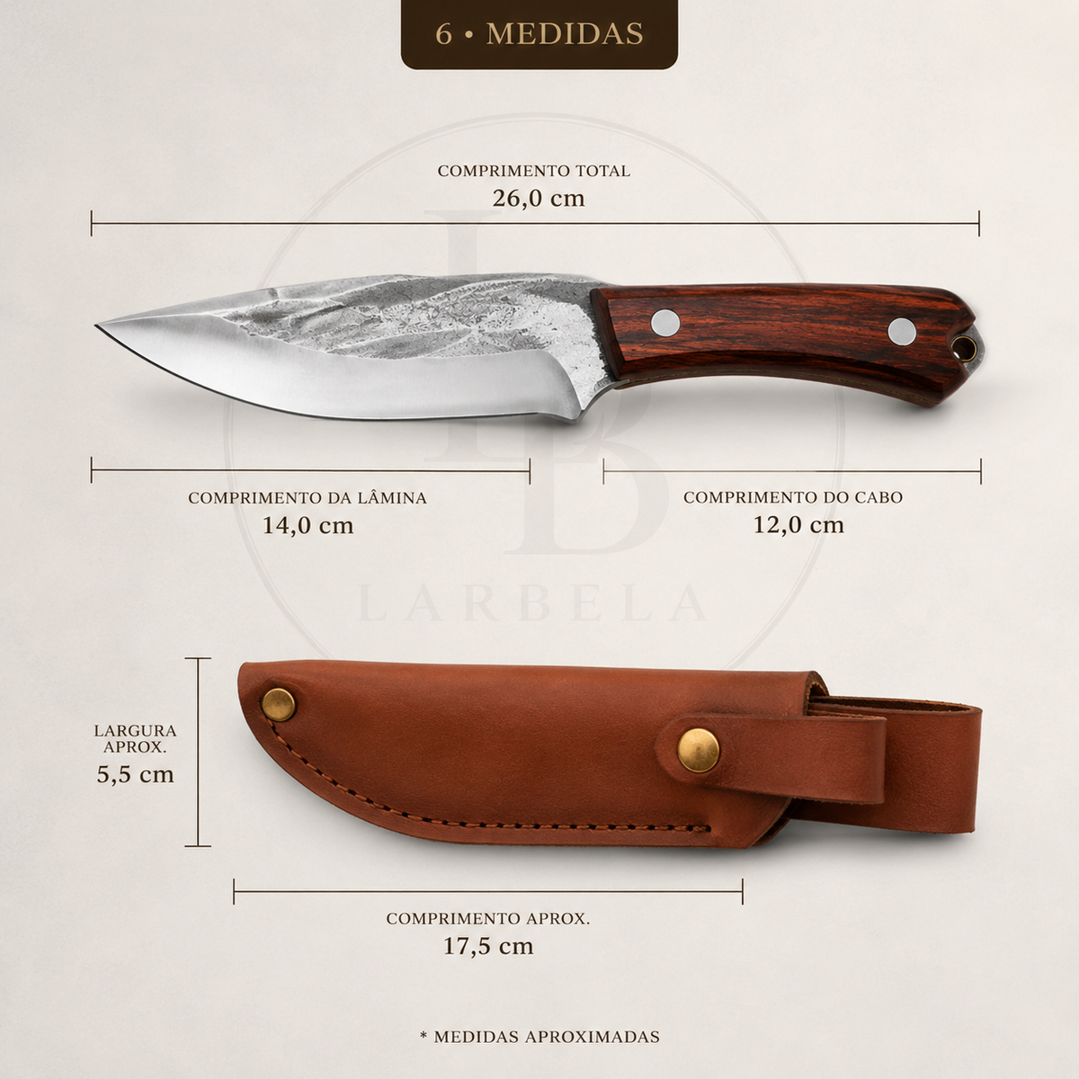 Mini Faca Artesanal Inox TigerBlade | Larbela