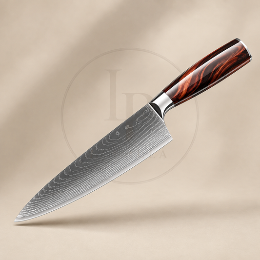 Faca Chef em Aço Damasco EdgeMaster | Larbela