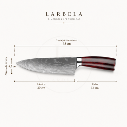 Faca Chef em Aço Damasco EdgeMaster | Larbela