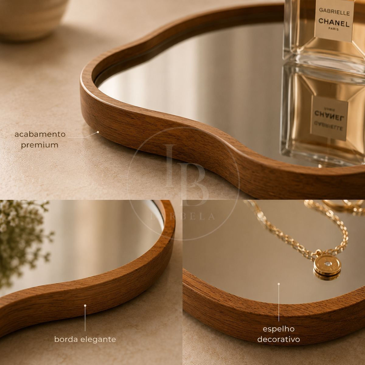 Bandeja Decorativa Espelhada Elegance | Larbela