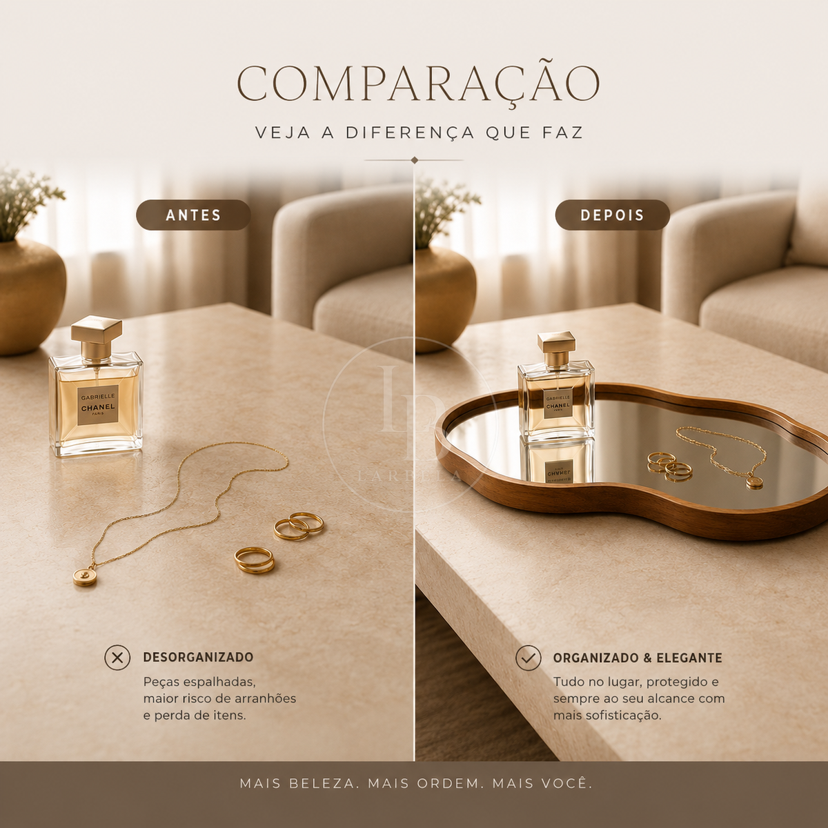 Bandeja Decorativa Espelhada Elegance | Larbela