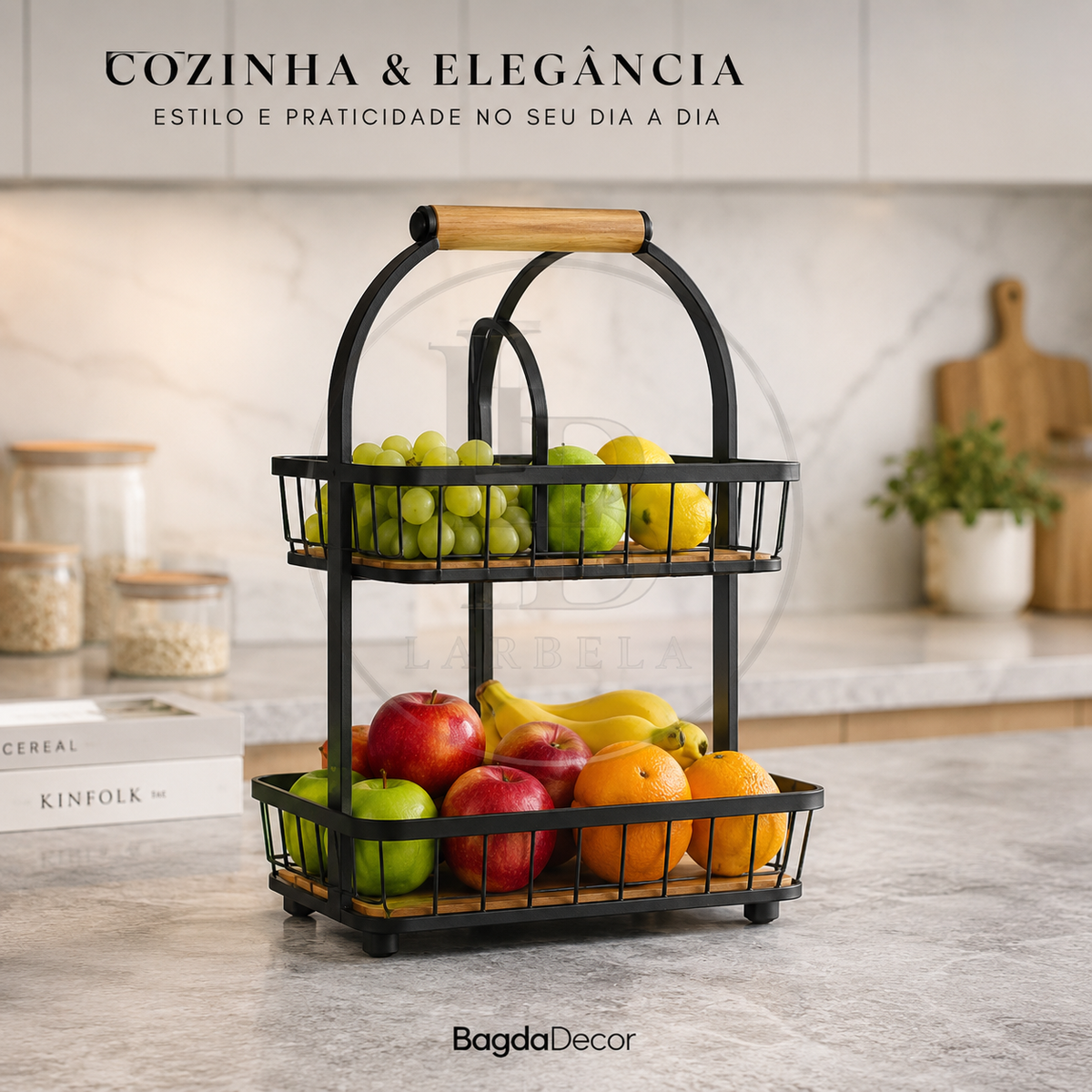 Fruteira de Bancada 2 Andares WoodNest | Larbela