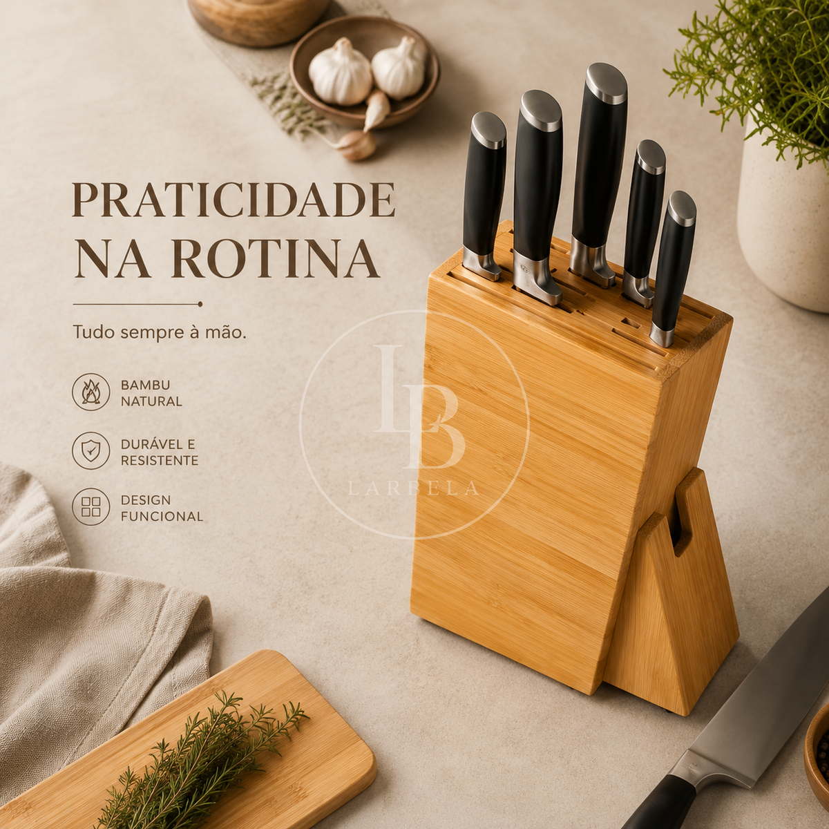 Porta Facas em Bambu Évora™ | Larbela