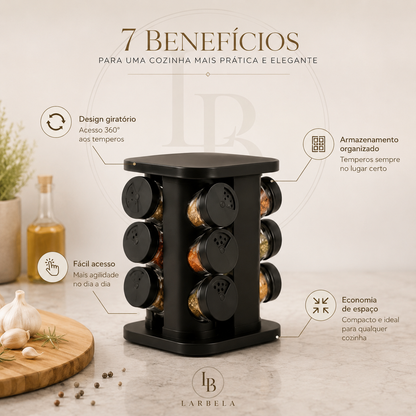 Porta Temperos Giratório SpiceFlow | Larbela