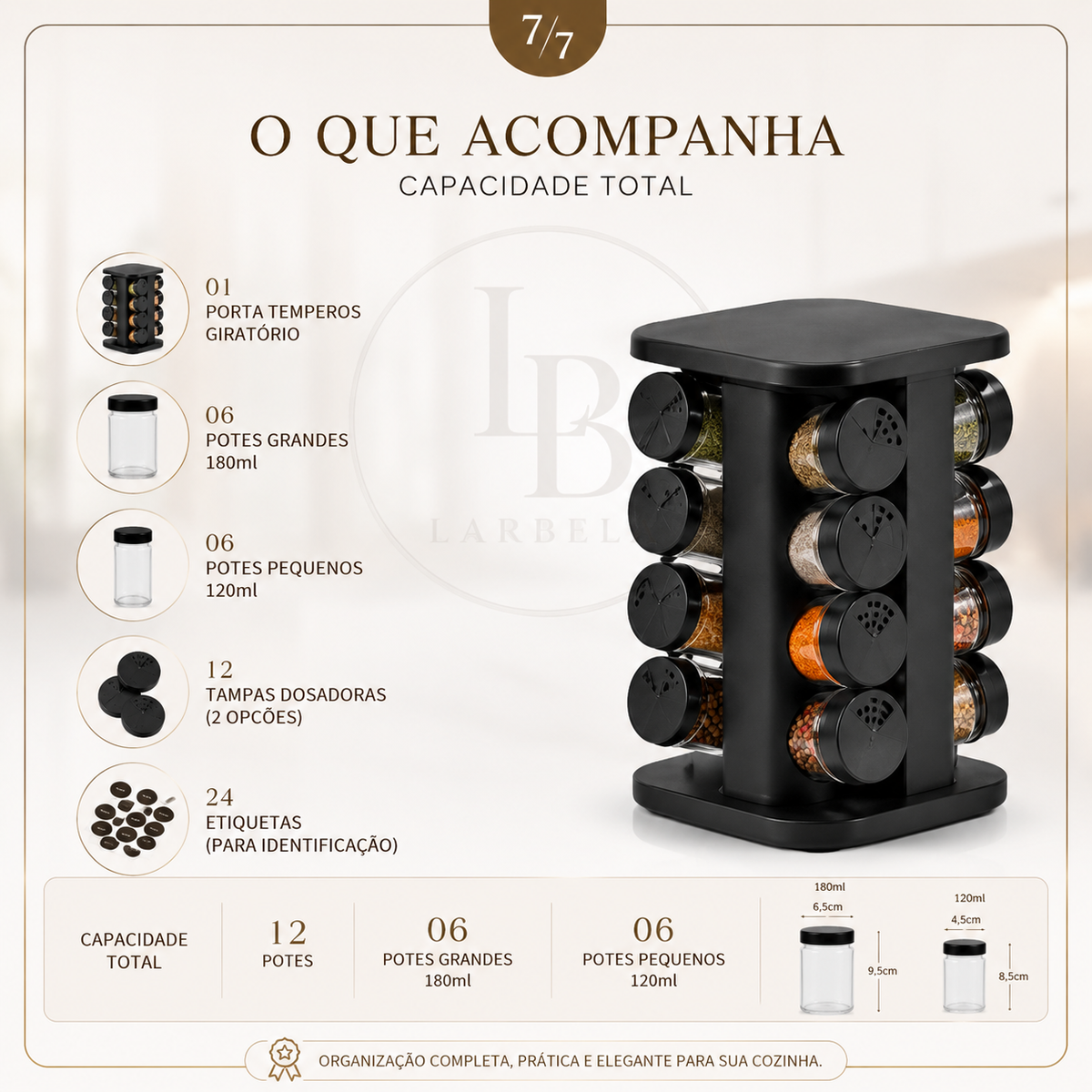 Porta Temperos Giratório SpiceFlow | Larbela