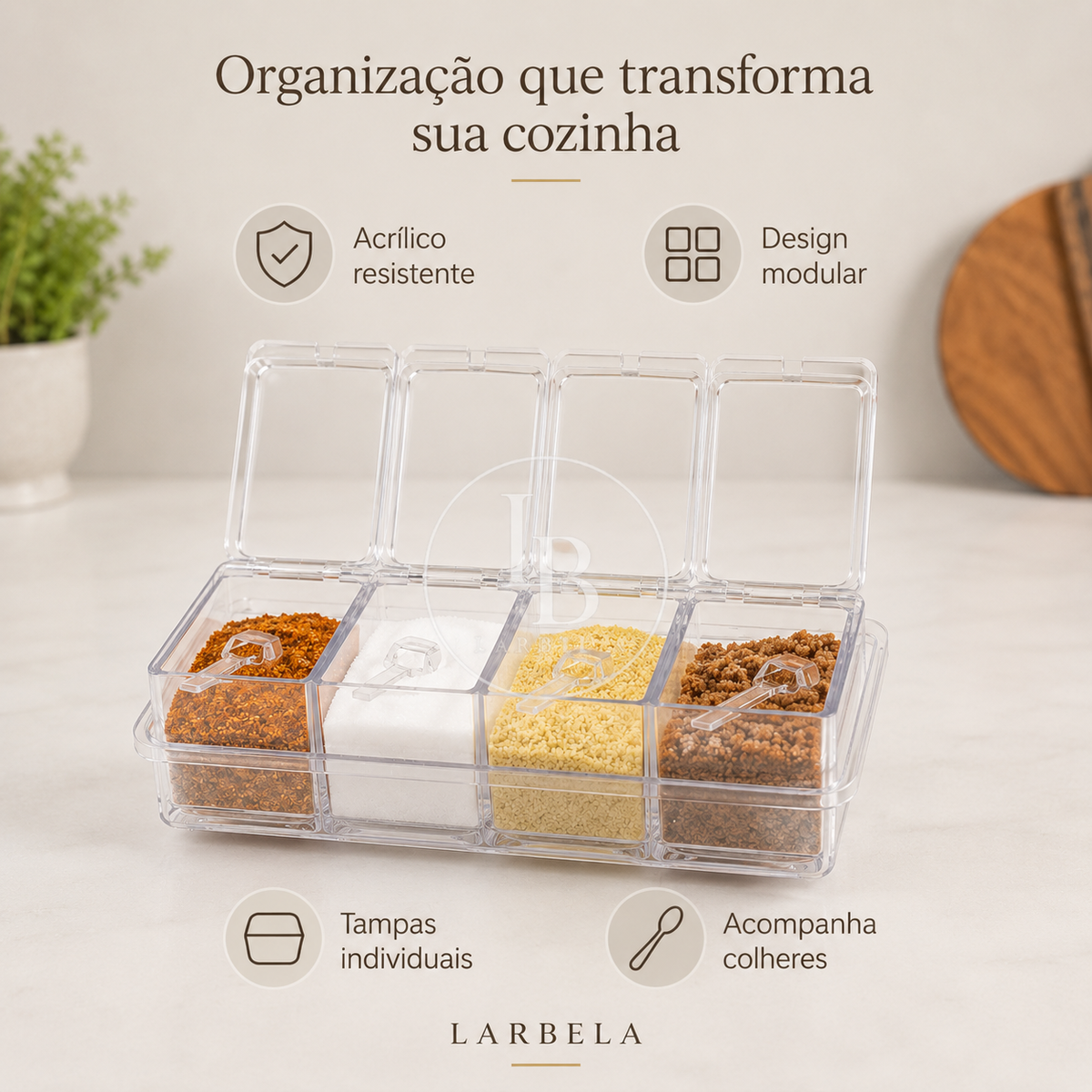 Porta Temperos Crystal | Larbela