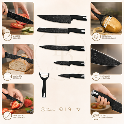 Jogo de Facas Gourmet BlackEdge | Larbela