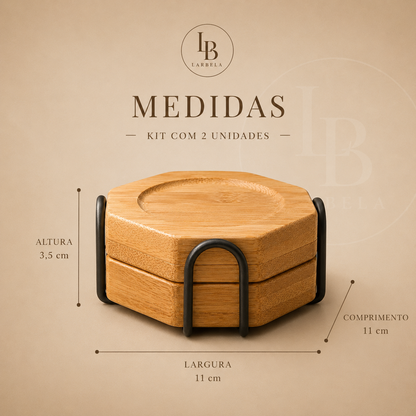 Porta Copos em Bambu BambooCoast | Larbela