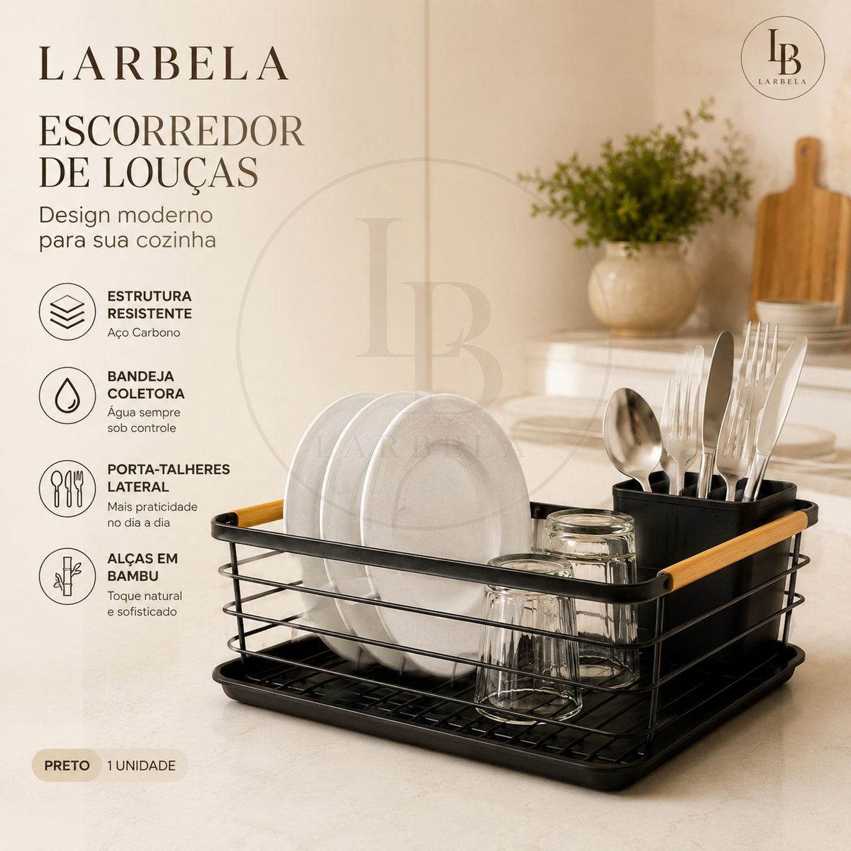 Escorredor de Louças em Inox Nórdica | Larbela