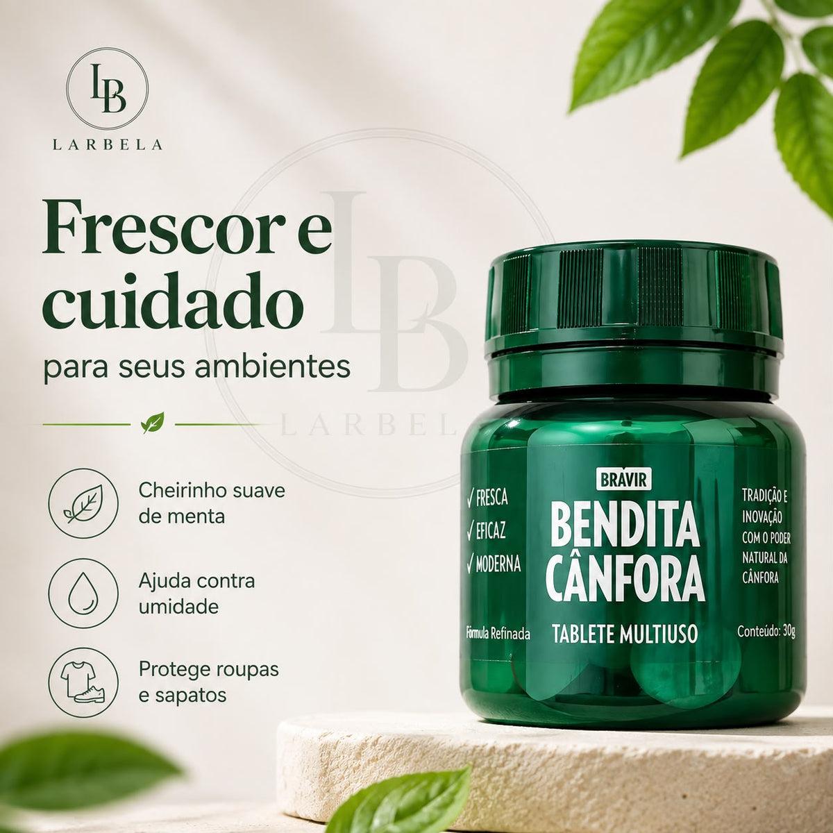 Pastilhas de Cânfora Bendita 30 Unidades | Larbela