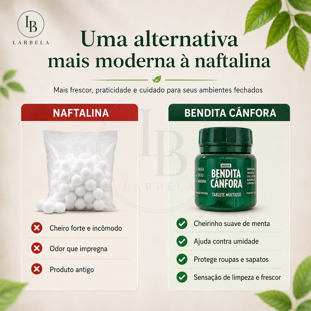 Pastilhas de Cânfora Bendita 30 Unidades | Larbela